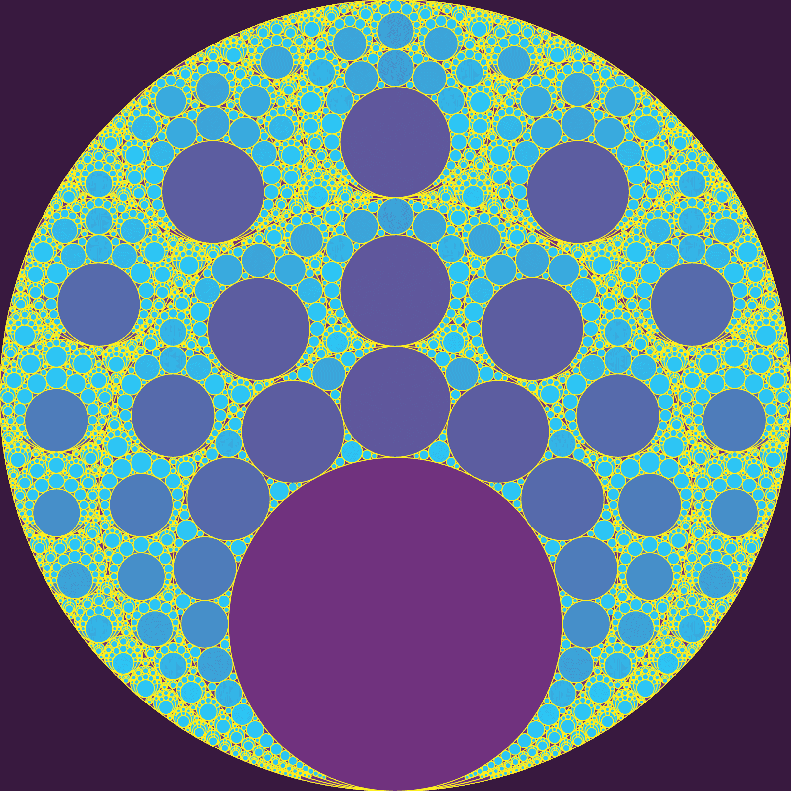 "Colorful Recursive Gaskets in Gaskets" code example