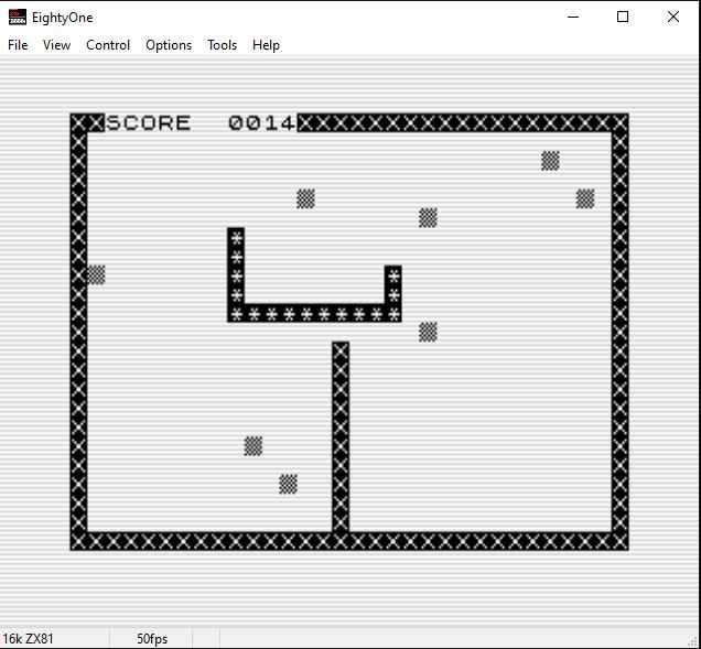 Zx81 snake written in assembly 