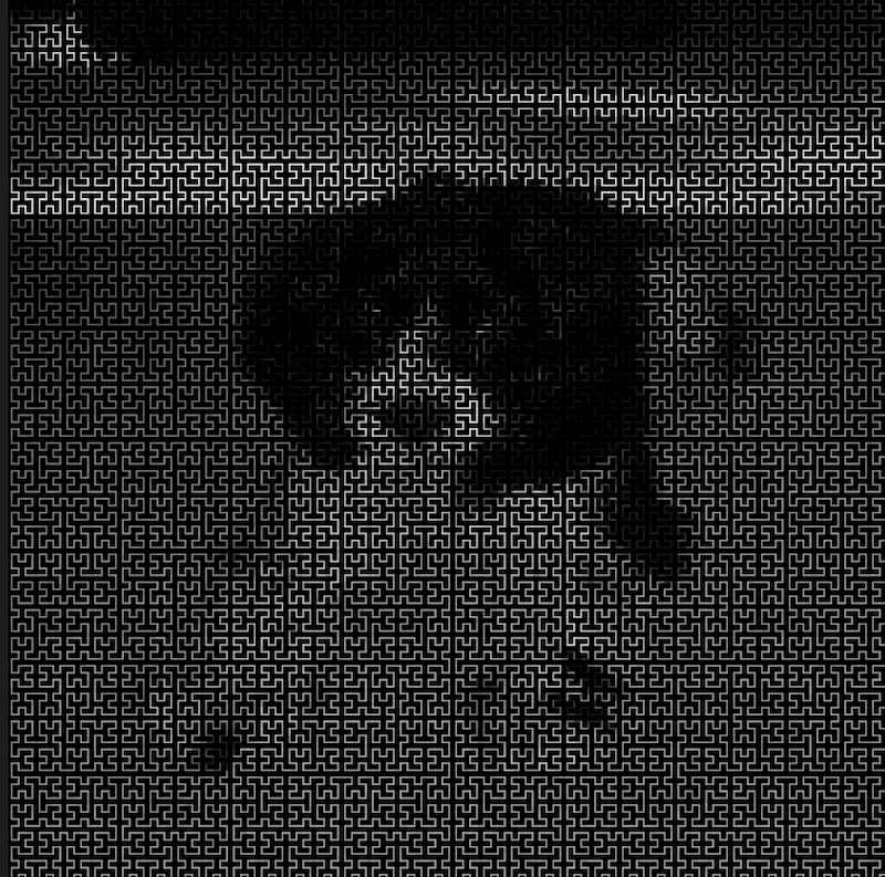 Image dithering with hilbert curve